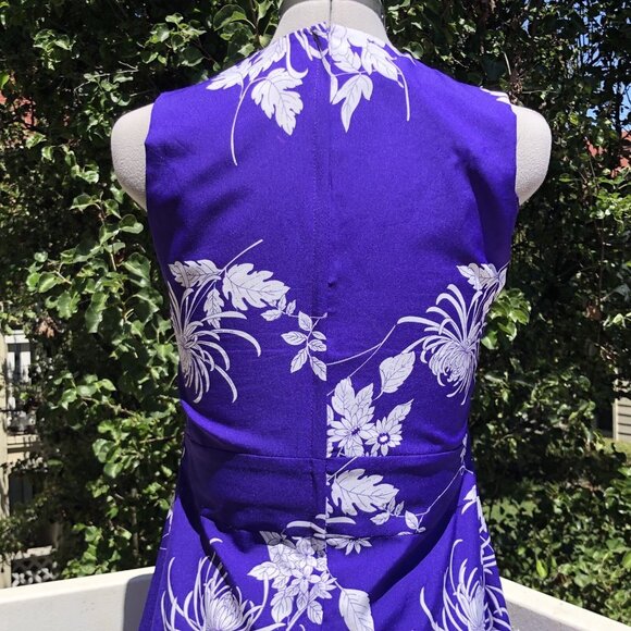 VTG 60s Paradise Hawaii Purple Floral Dress Tropical Size S Retro Coconutgirl - Picture 7 of 7